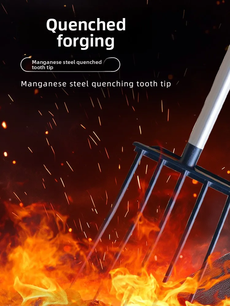 Soil Loosening Gardening Tool Home Use Vegetable Farming Steel Fork Plow Deep Tilling Shovel Earth Turning Tools for Gardening