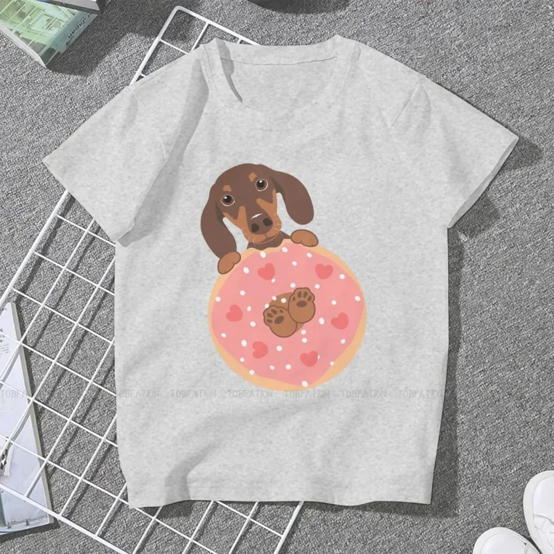 Sausage Dog T-Shirt for Woman Girl Love Chocolate Dachshund Donut Basic Leisure T Shirt High Quality Trendy Loose