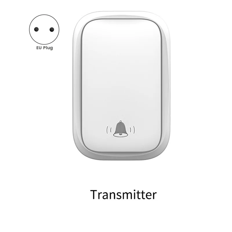 Bezprzewodowy dzwonek do drzwi do domu Bez baterii Wodoodporny dzwonek do drzwi 3 poziomy głośności 38 utworów do domu/biura/klasa-wtyczka EU