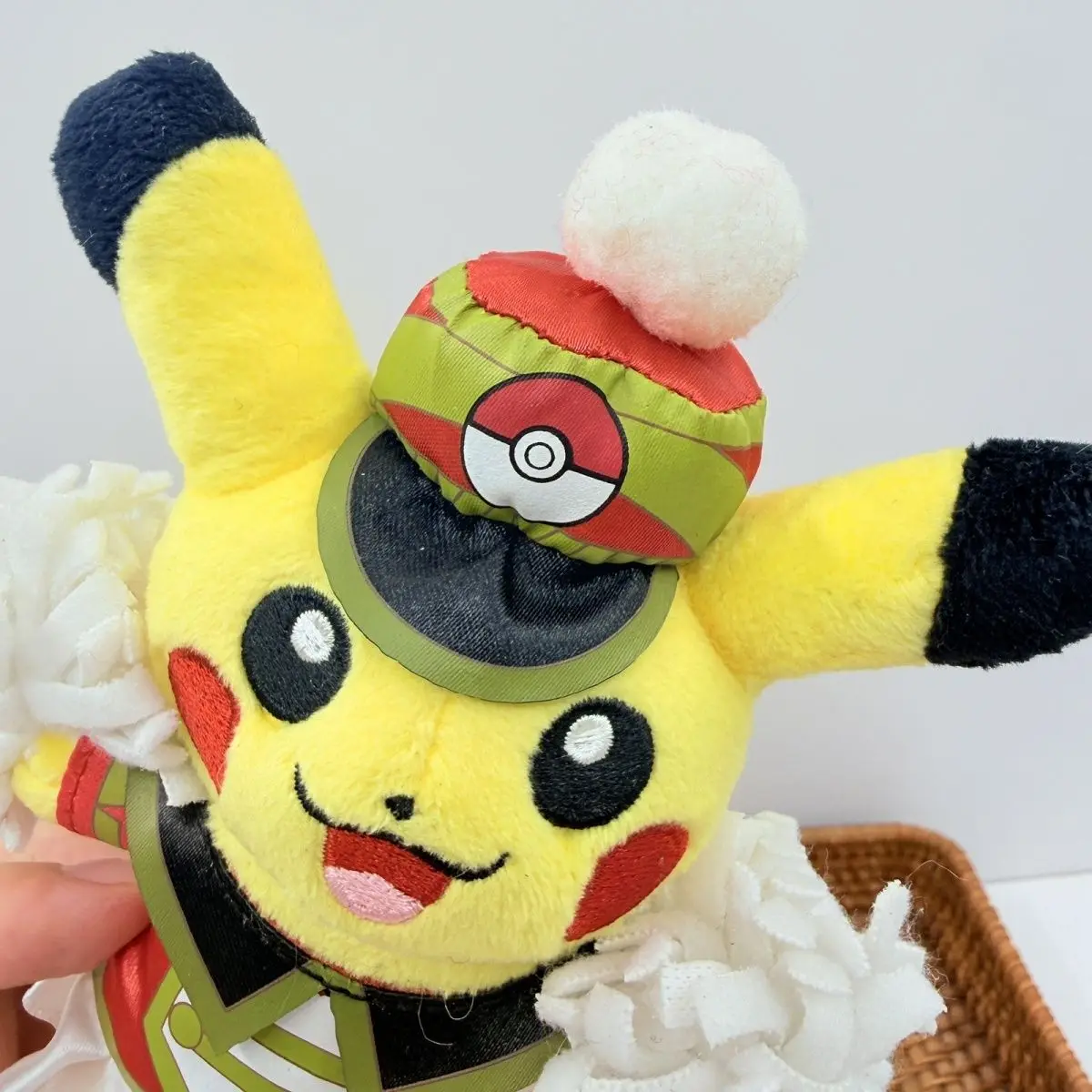 Official Original Pokemon Pikachu Carnival Cheerleader Plush Keychain Cute Cartoon Mascot Pendant Gift