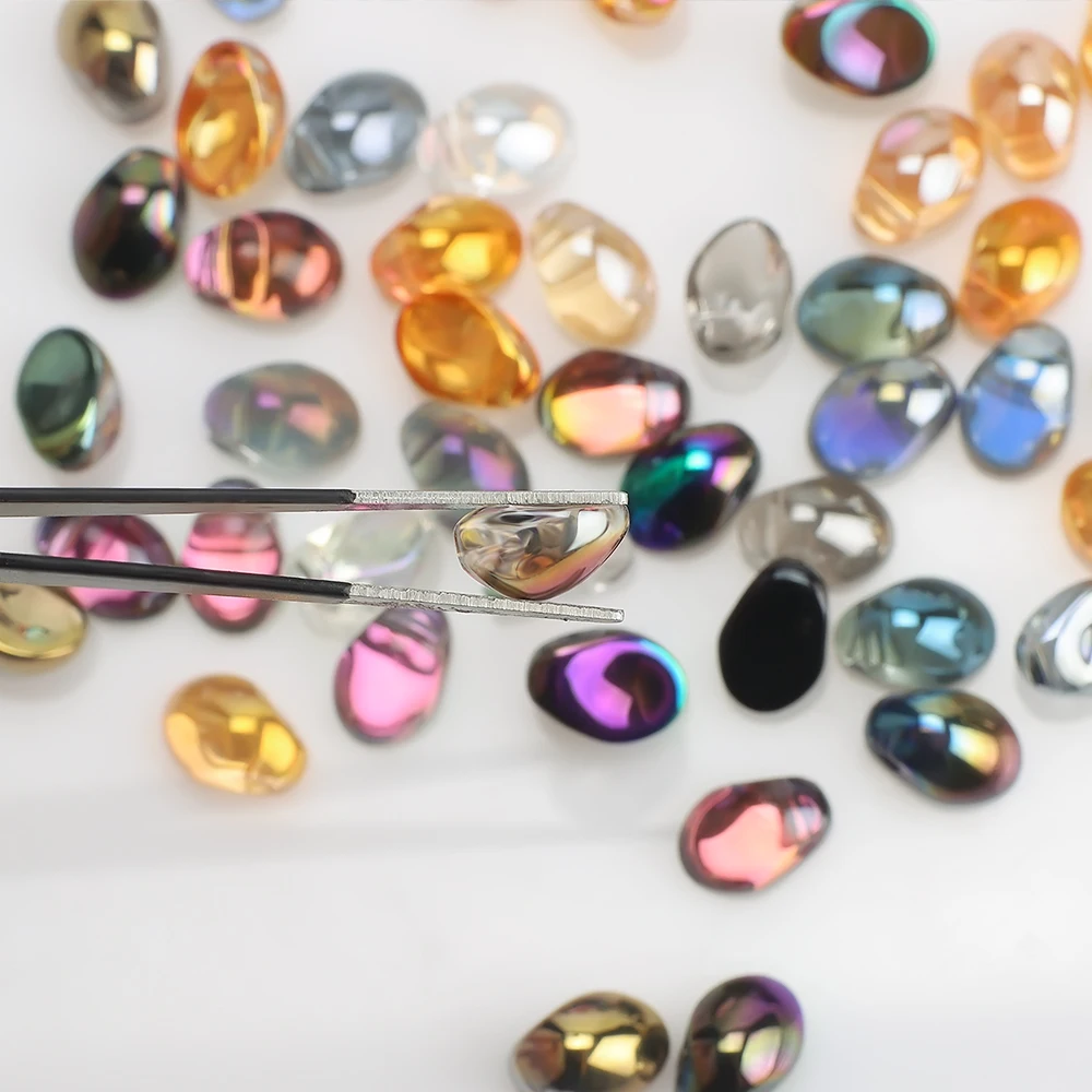 50 Pcs 6x12mm 오스트리아 유리 초승달 크리스탈 드롭 펜던트 쥬얼리 공예 공급 업체 매력 귀걸이 목걸이 만들기 DIY
