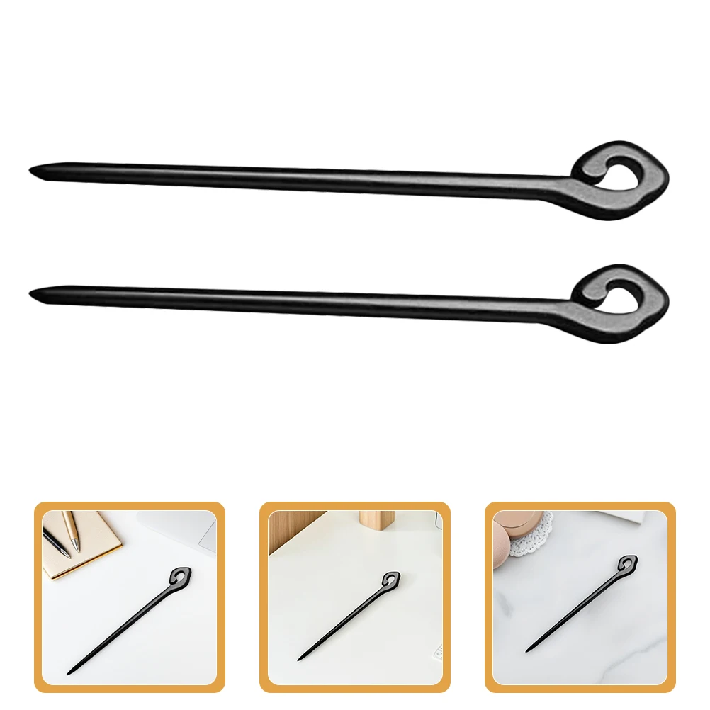

2 Pcs Ancient Style Hairpin Stick Chinese Traditional Headdress Pins Accessories for Girls Decorative Headdress Chopstick Wood