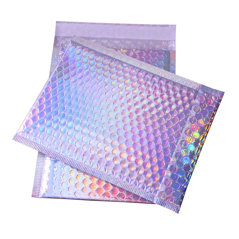 10Pcs/Lot Bubble Mailers Aluminized Bags Laser Envelope Self Seal Postal Gift Packaging Bags Book Shipping Package Colorful Bags