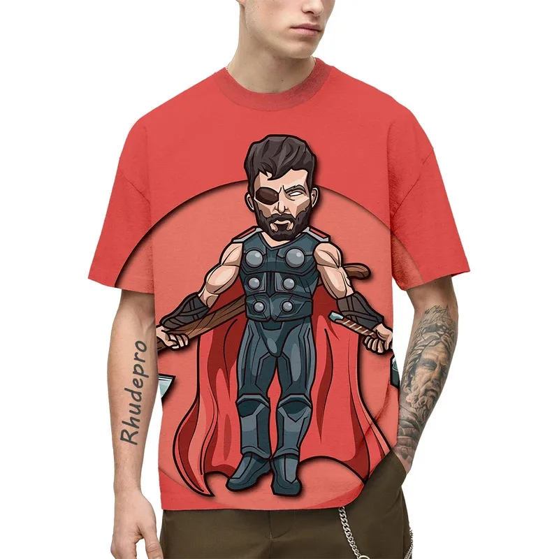 Miniso المنتقمون سبايدرمان 2024 جديد الصيف الرجال تي شيرتات قصيرة الاكمام ثلاثية الأبعاد تي شيرت مطبوع عادية تنفس الهيب هوب تي شيرت