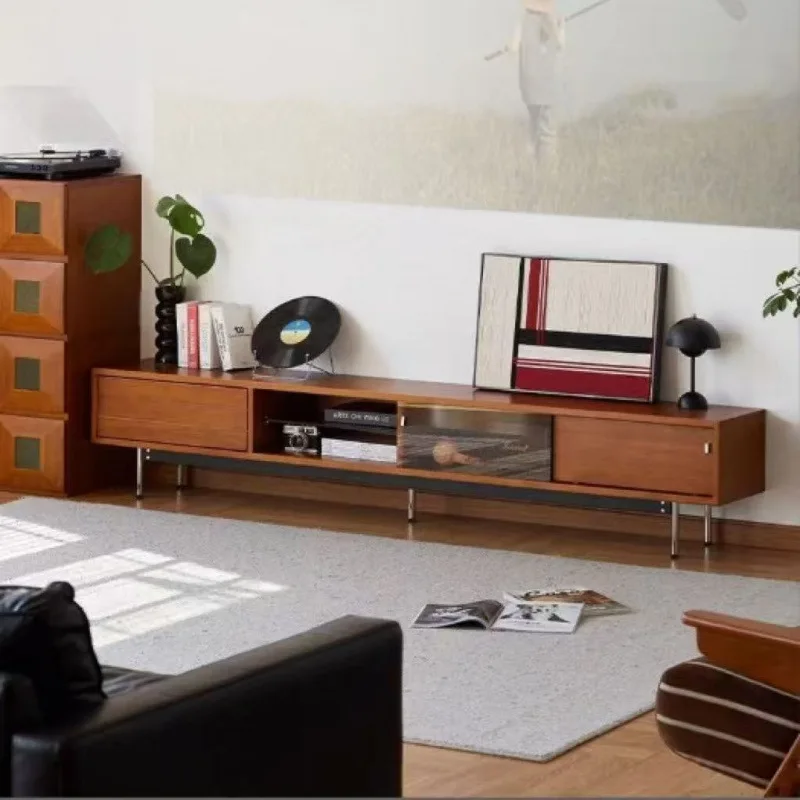 Medieval solid wood TV cabinet, locker against the wall display cabinet, living room TV cabinet, simple retro floor