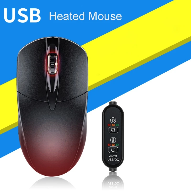 Black Wired USB Optical Mouse Warm for Palm&Fingers Ergonomic Plug and for Play Mice for Desktop Notebook Computer Lapto