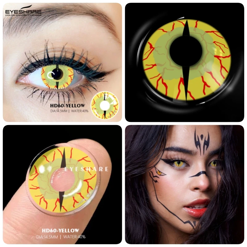 Color Contact Lenses 2pcs Color Lens Eyes Anime Cosplay Cosmetics Colored Contacts Yearly Eye Colored Contact Lenses for Eyes