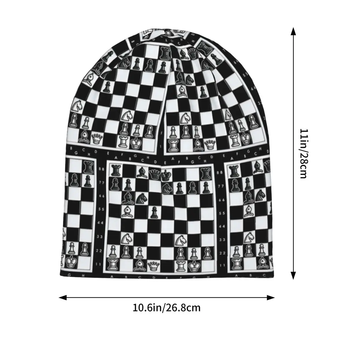Chess Pieces On Board Skullies Beanies Hats Warm Autumn Winter Outdoor Cap Knitted Bonnet Caps for Men Women Adult