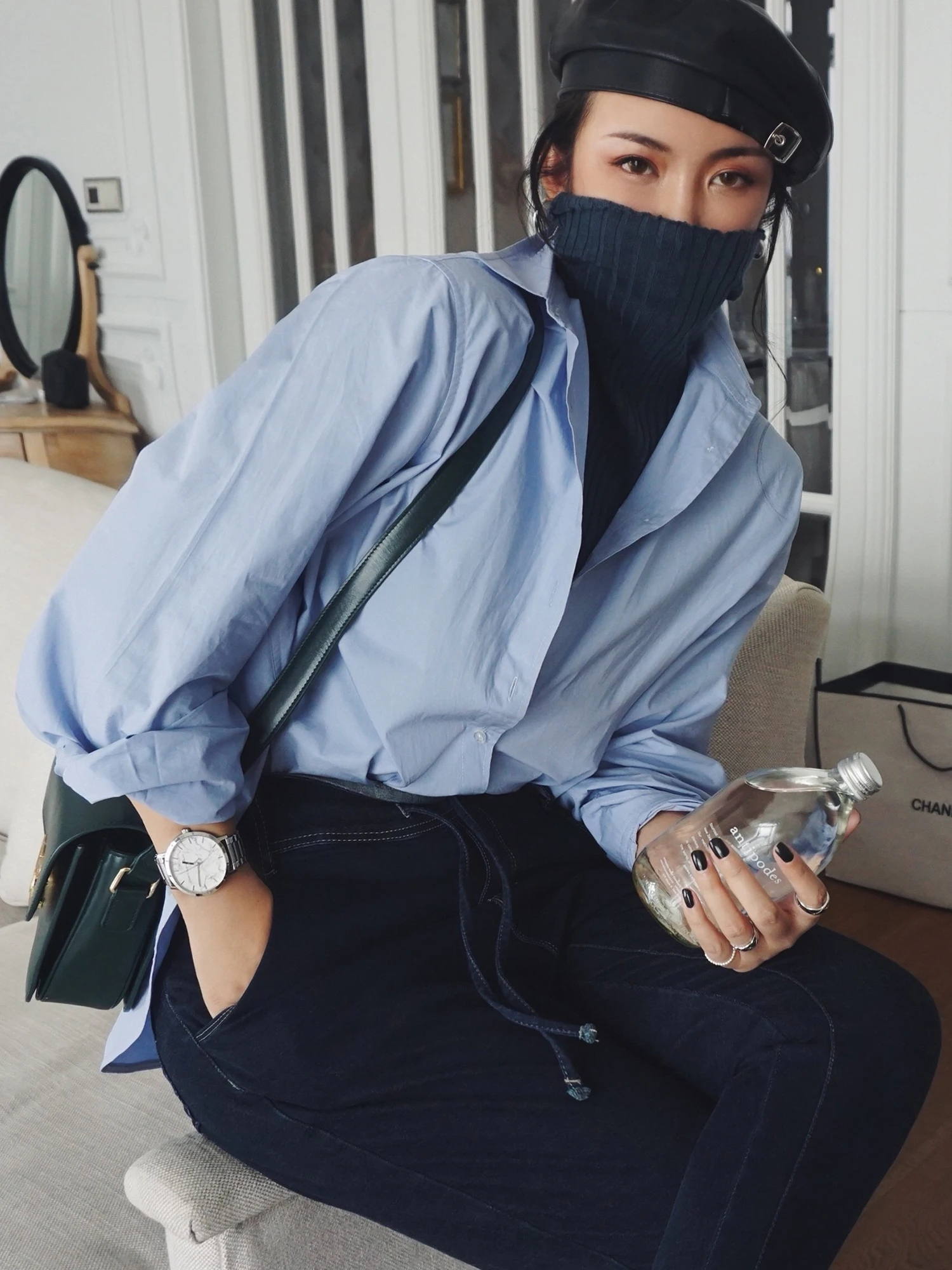 

Специальная матовая блузка BetChow с тканью Ba Puffin And Silhouette, женская блузка с воротником, длинными рукавами и прямым кроем.