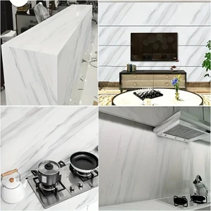1 cuộn giấy dán tường với hoa văn bằng đá cẩm thạch, khả năng chống nhiệt độ cao, nhãn dán nhà bếp, hình nền tự dính, PVC, tường phòng tắm 12 Hình nền bán hàng chính cho phòng - №10