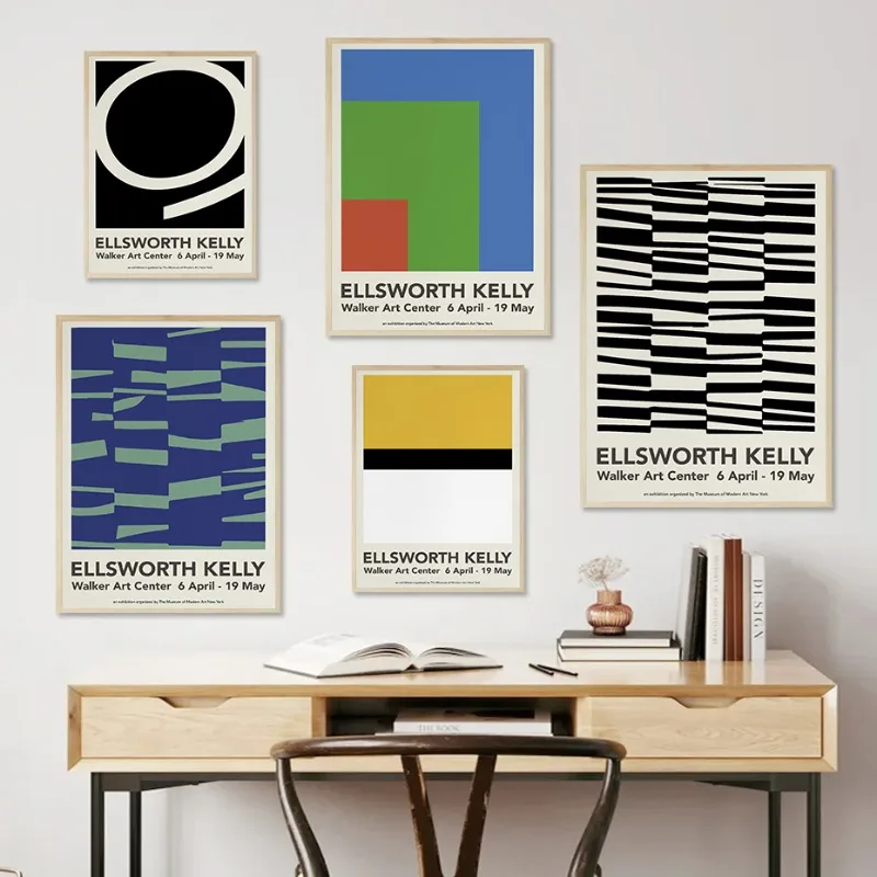 Ellsworth Kelly Exhibition Abstract Stripes Geometric Posters and Prints Canvas Printing Wall Art Picture for Living Room Decor