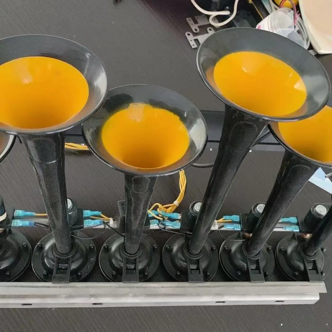 Six Tube Thirty-six Tone Car Music Horn Truck 12/24V Electronic Control Metal Tube Music Air Horn with Button