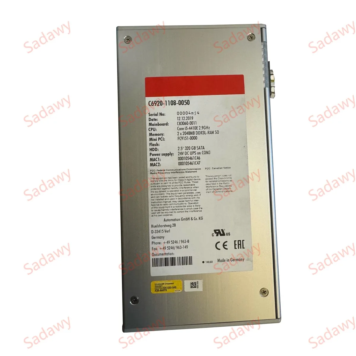 Beck-hoff original C6920-1108-0050 ตู้ควบคุม PC อุตสาหกรรม