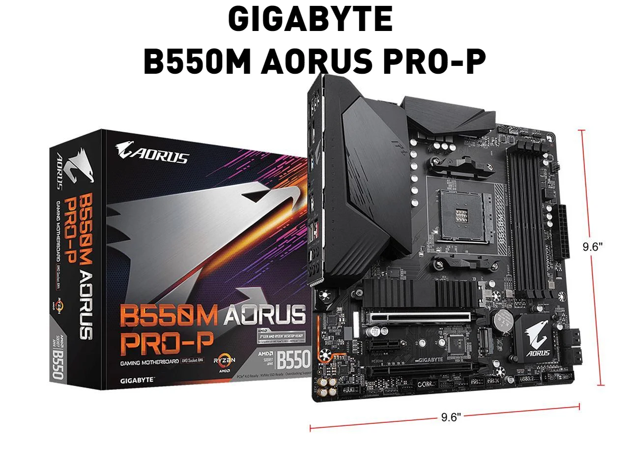 GIGABYTE B550M AORUS PRO-P Motherboard AM4 AMD B550 Ryzen 5000 Series SATA 6Gb/s USB 3.0 Micro ATX DDR4 M.2 PCI Express 4.0 X16