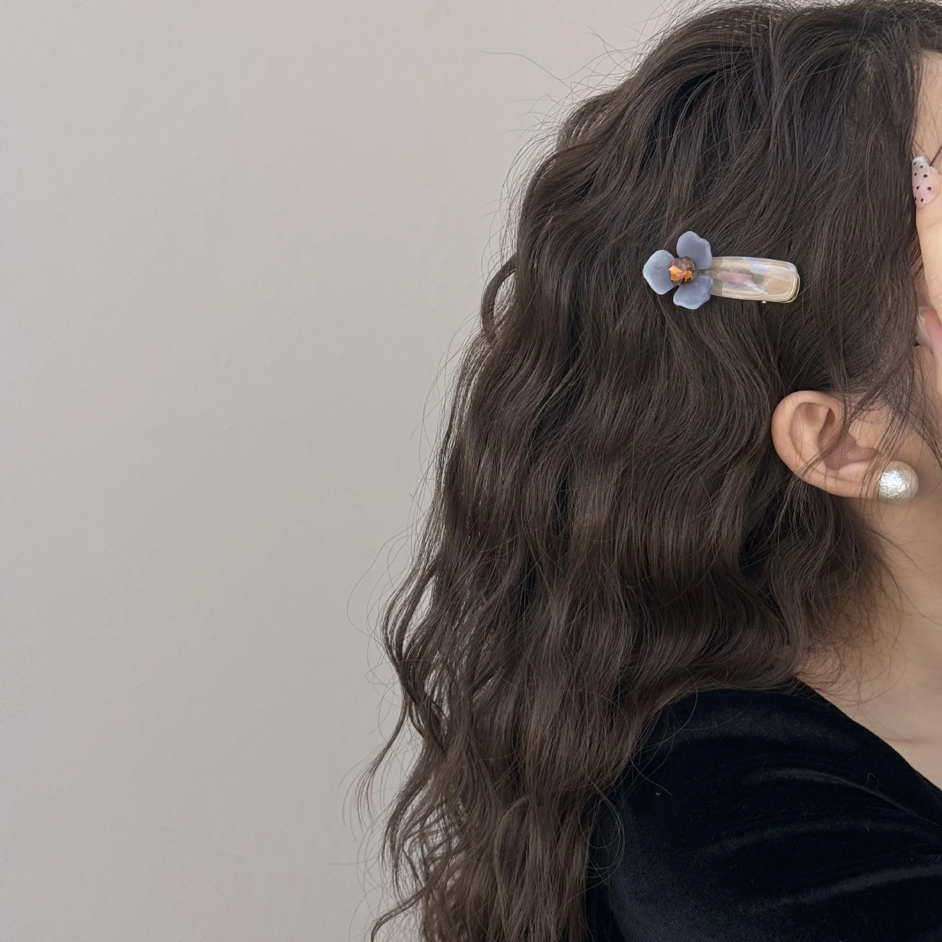 1pc Premium Acetate Matte Flower Duckbill Hair Clip Korean Style Side Forehead Bangs Baby Hair Grip for Women High End