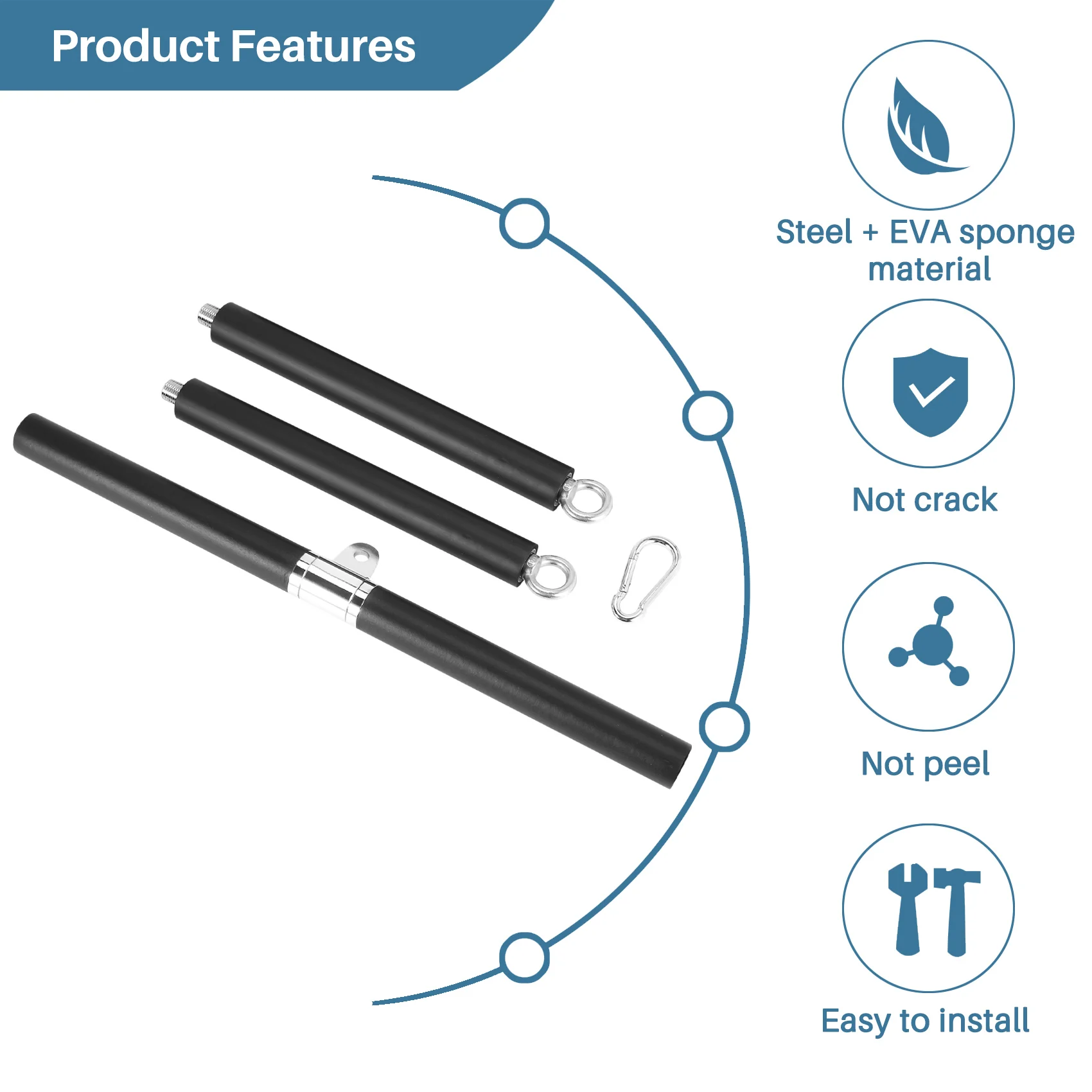 didyou Multifunction Adjustable LAT Pull Down Bar Cable Machine Attachment for Home Gym Bench Press Squat Workout