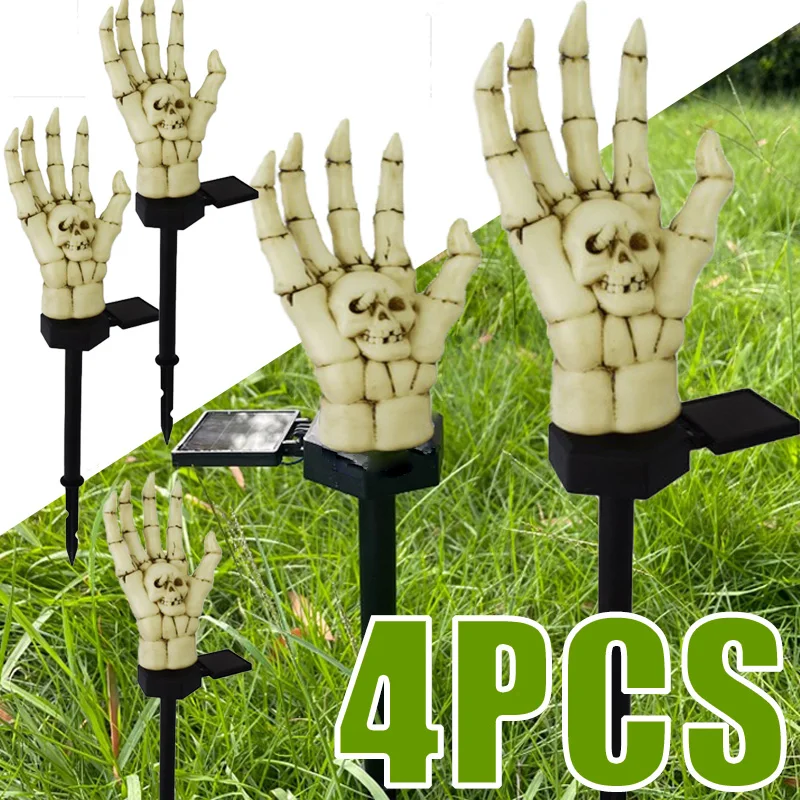 

4PCS Halloween Palm Bone Light IP65 Waterproof Holiday Decoration Light Garden Patio Balcony Lawn Road Party Decoration