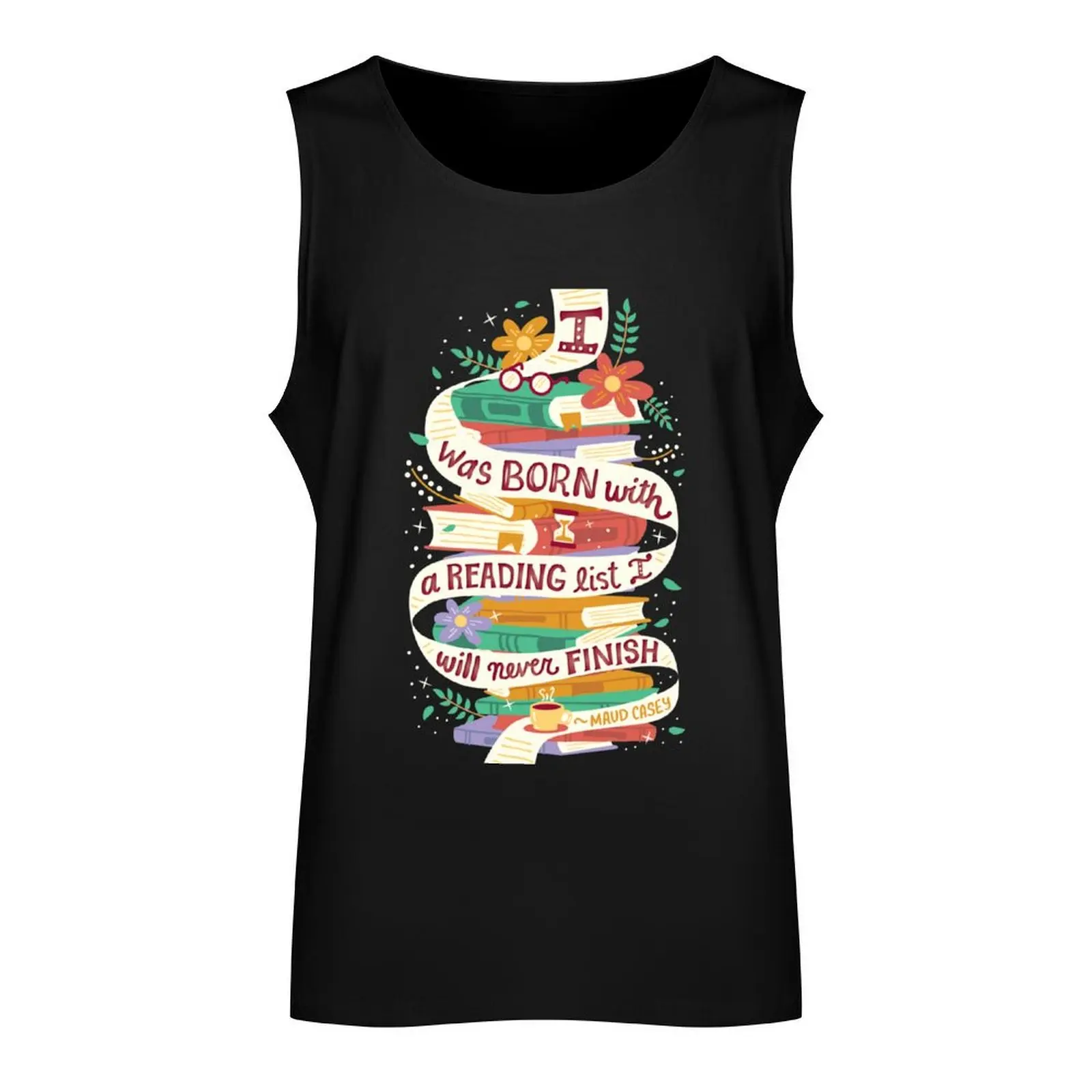 Reading list Tank Top gym top T-shirt for fitness t-shirts man