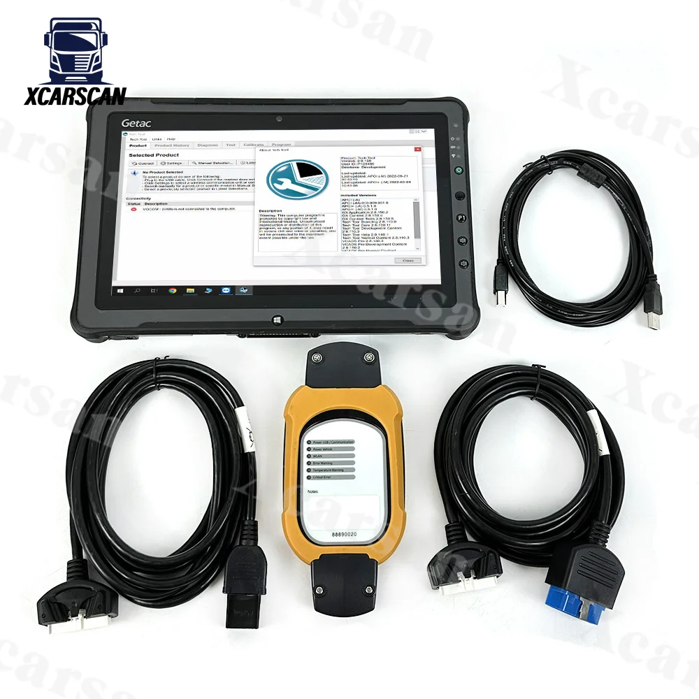 Excavator Truck For vol-vo vcads pro 88890180 88890020 diagnostic tool Premium tech Tool 2.8 dev2tool Getac F110 Tablet