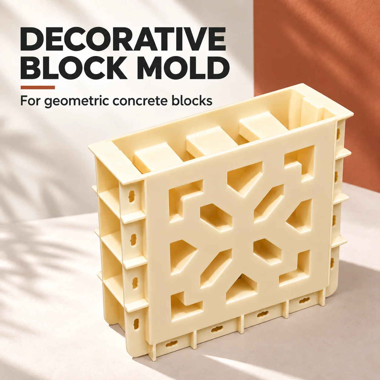Concrete Molds Block 30x30x10cm, Reusable Plastic Easy Demold Screen Form for Garden Courtyard Patio Divider Indoor Decor DIY