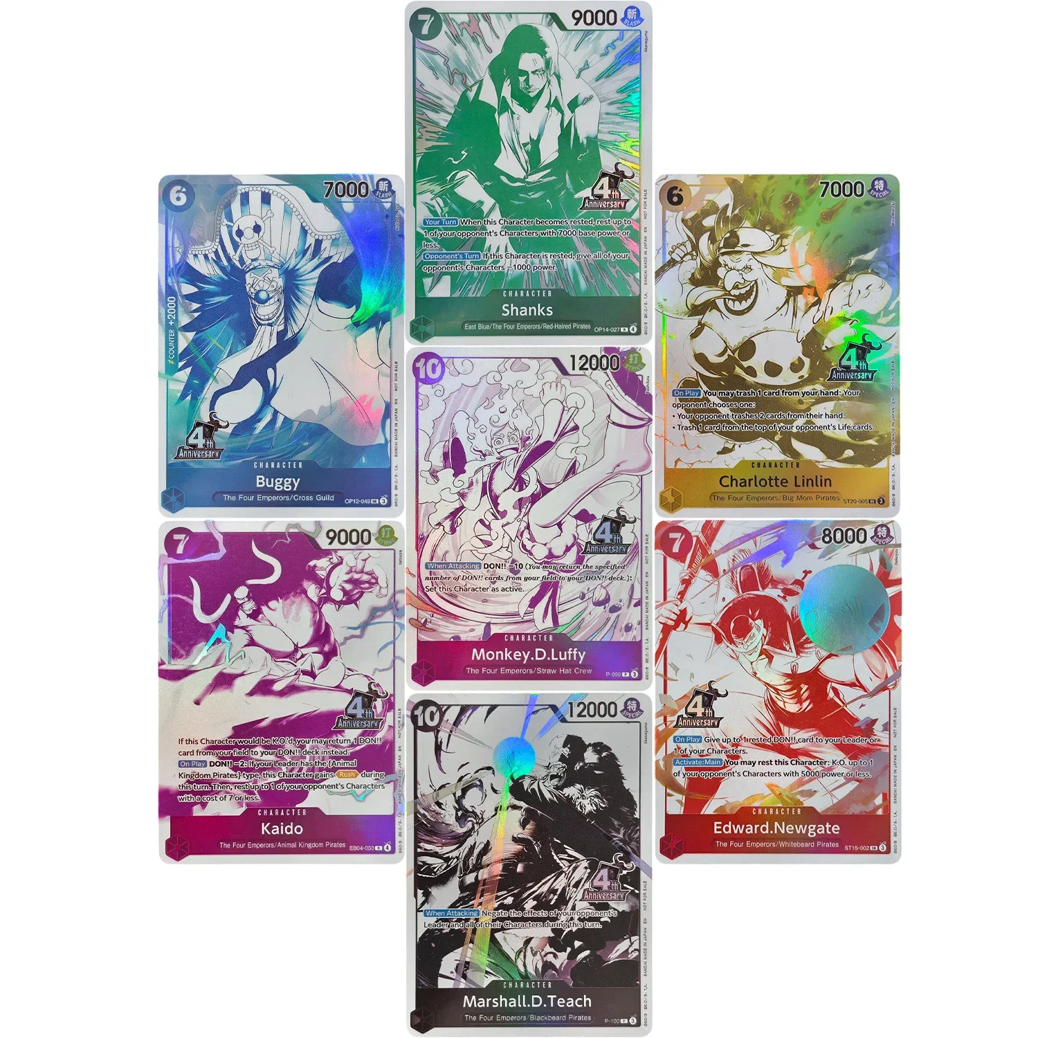 DIY Proxy Anglais One Piece 4ème 2026 Campagne Trésor Luffy Teach Shanks Buggy Kaido Newgate Linlin Collection de cartes de jeu Jouet