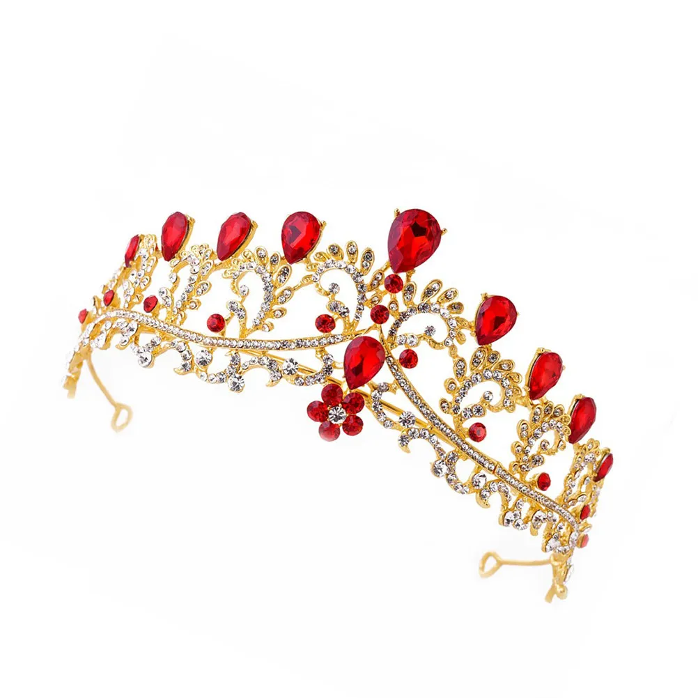 

Корона для невесты, красные элегантные свадебные обручи, повязка на голову для женщин, головной убор для вечеринки, аксессуары для волос для девушек на помолвку