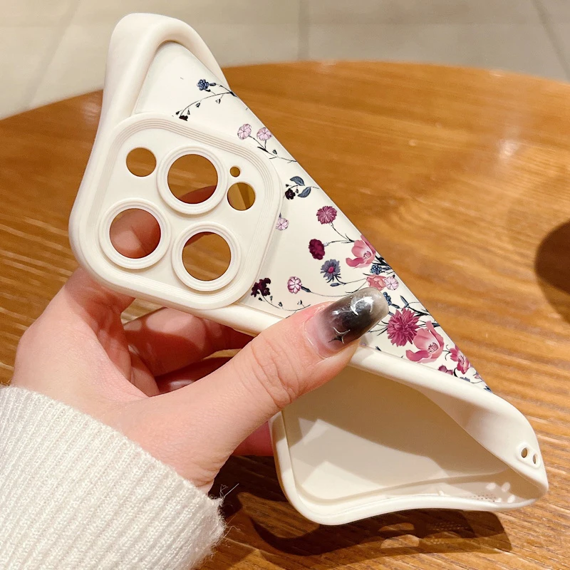 Retro Flower Case For iPhone 17e 16e 17 Air 16 15 14 Pro Max Plus 13 12 Pro Max 11 Shockproof Soft Silicone TPU Phone Back Cover