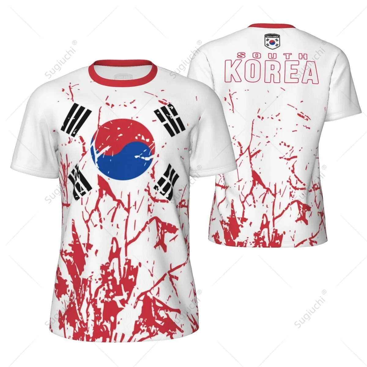 Fashion South Korea Flag Football T Shirts For Men Trend Summer National Emblem 3D Printed T-shirts Loose Breathable Sports Tees