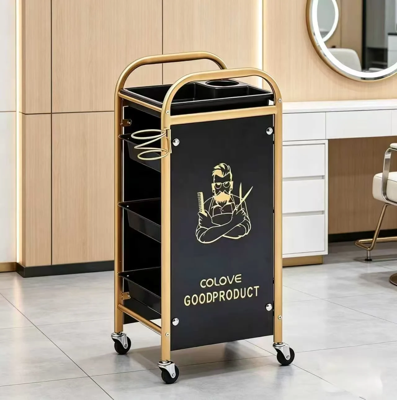 #New Hair Salon Handcart Hair Salon Special Tool Cabinet Integrated High-end Internet Celebrity Beauty Departure
