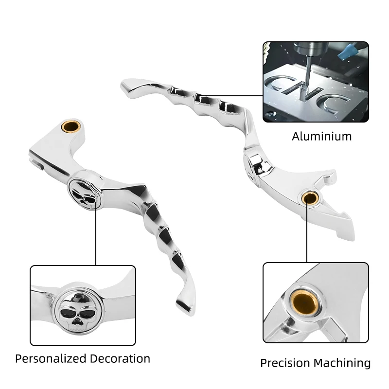 Palanca de embrague para freno de motocicleta, accesorio para Honda Shadow VT 600 750 1100 CB750 Nighthawk Chrome Skull Zombie