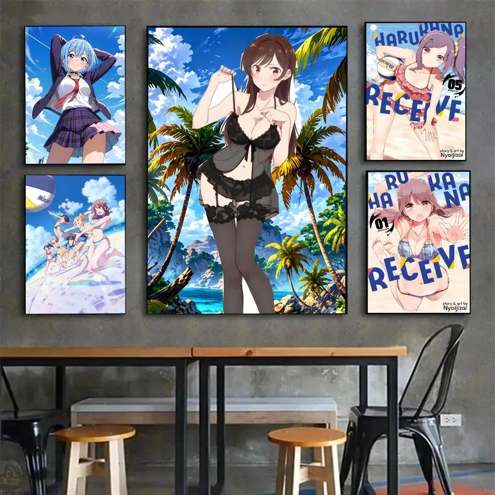 Anime Sports Harukana Receive Poster Painting Wall Art Mural for Living Room Home Decor and Gifts