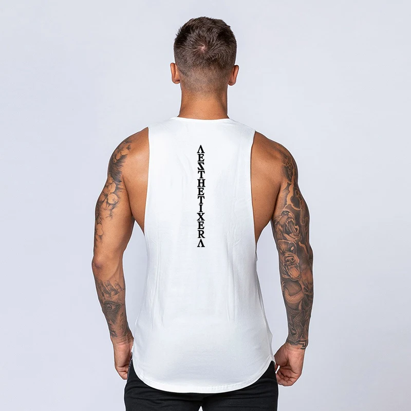 Gym Vest Muscle Sleeveless Workout Sportswear Shirt Stringer Fashion Clothing Comfortable Singlets Cotton Fitness Mens Tank Top