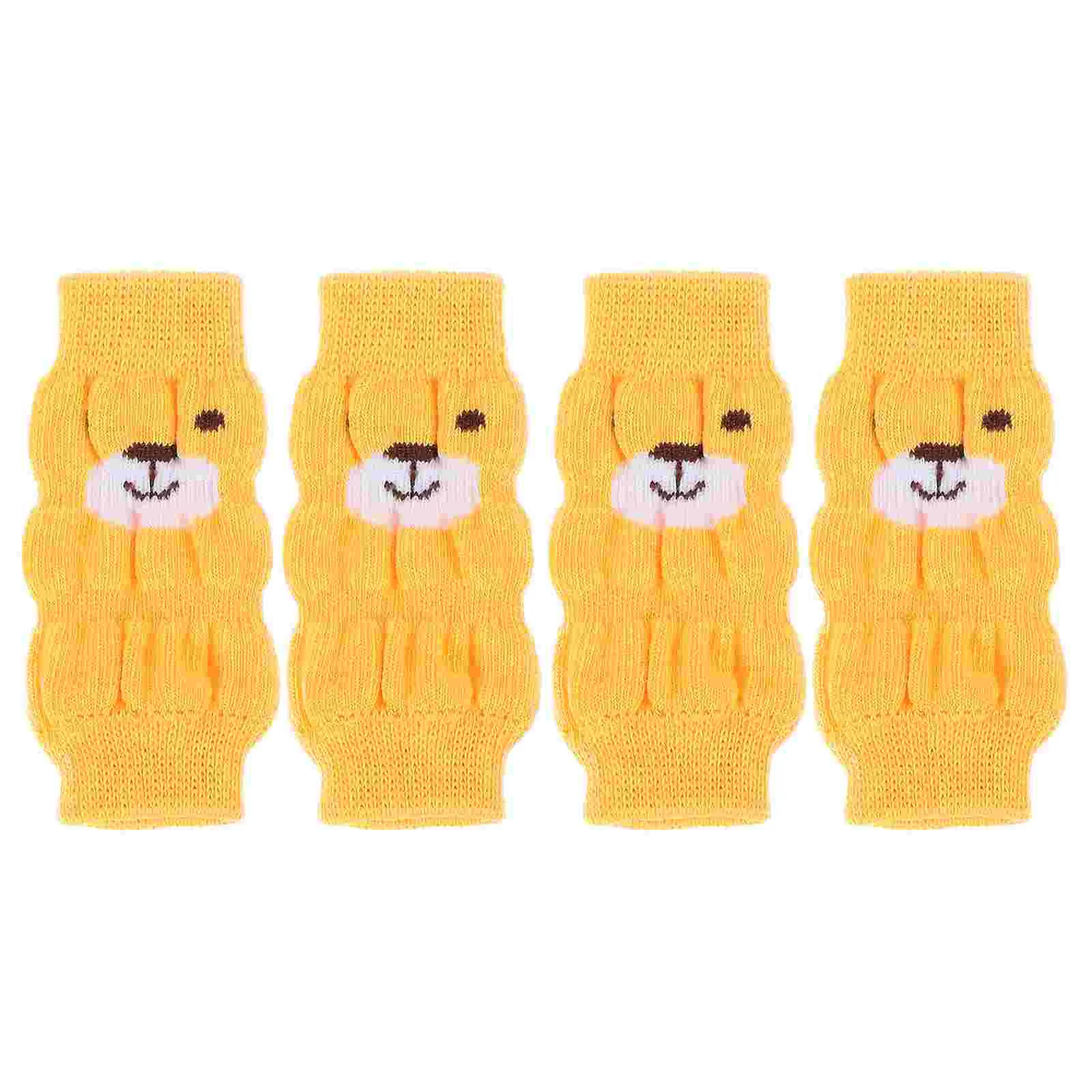 

4 Pcs Pet Socks Anti-skid Dog Leg Stockings Supplies Puppy Leggings Yellow Winter Protection Covers for Small Dogs