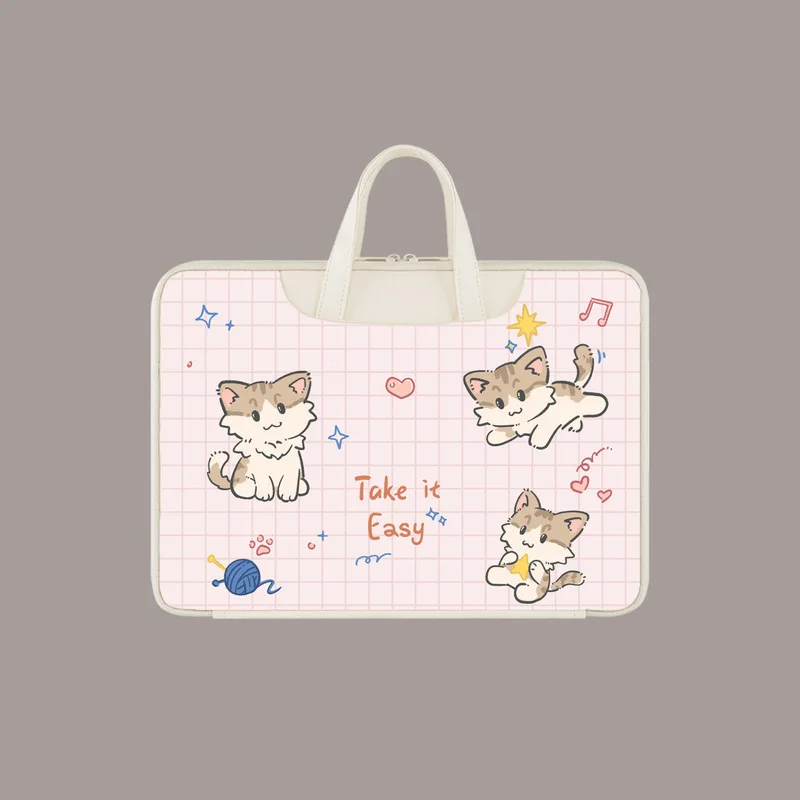 Cute Cat Laptop Bag Waterproof Shockproof Handbag Notebook Sleeve Case 13 14 15 15.6 16 Inch Laptop Carrying Pouch