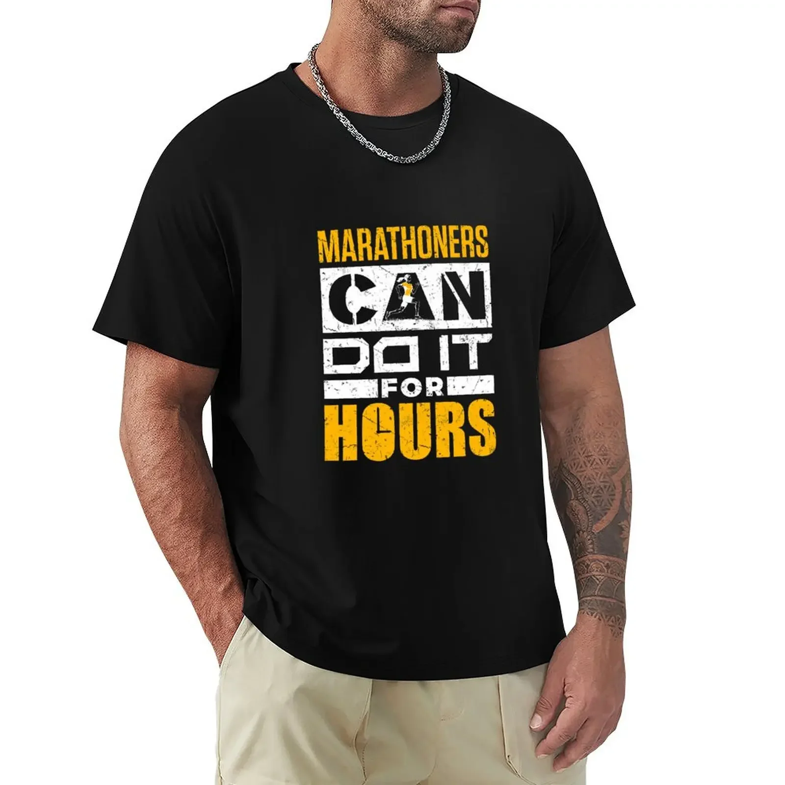 Marathoners Can Do It For Hours Funny Marathon Runner Running T-Shirt anime t shirts heavyweights mens graphic t-shirts hip hop