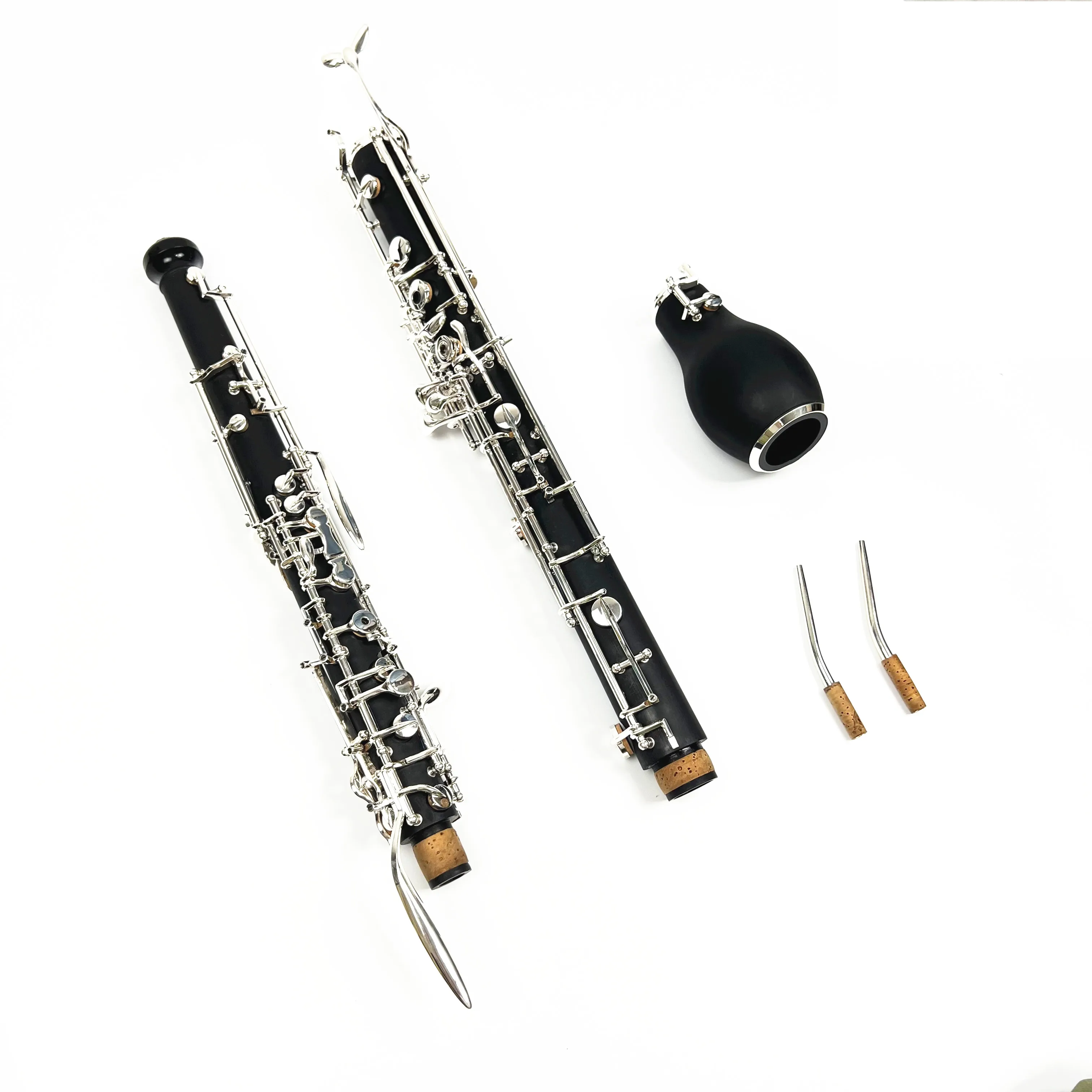 English Horn Alto Oboe F Key Synthetic Wood Body Silver-plated Keys Woodwind Instrument with Reed Gloves