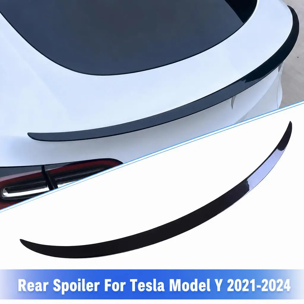 Glänzend Schwarzer Heckspoiler für Tesla Model Y 2021-2024 Performance ABS OEM Passform Karosserie-Kit Zubehör