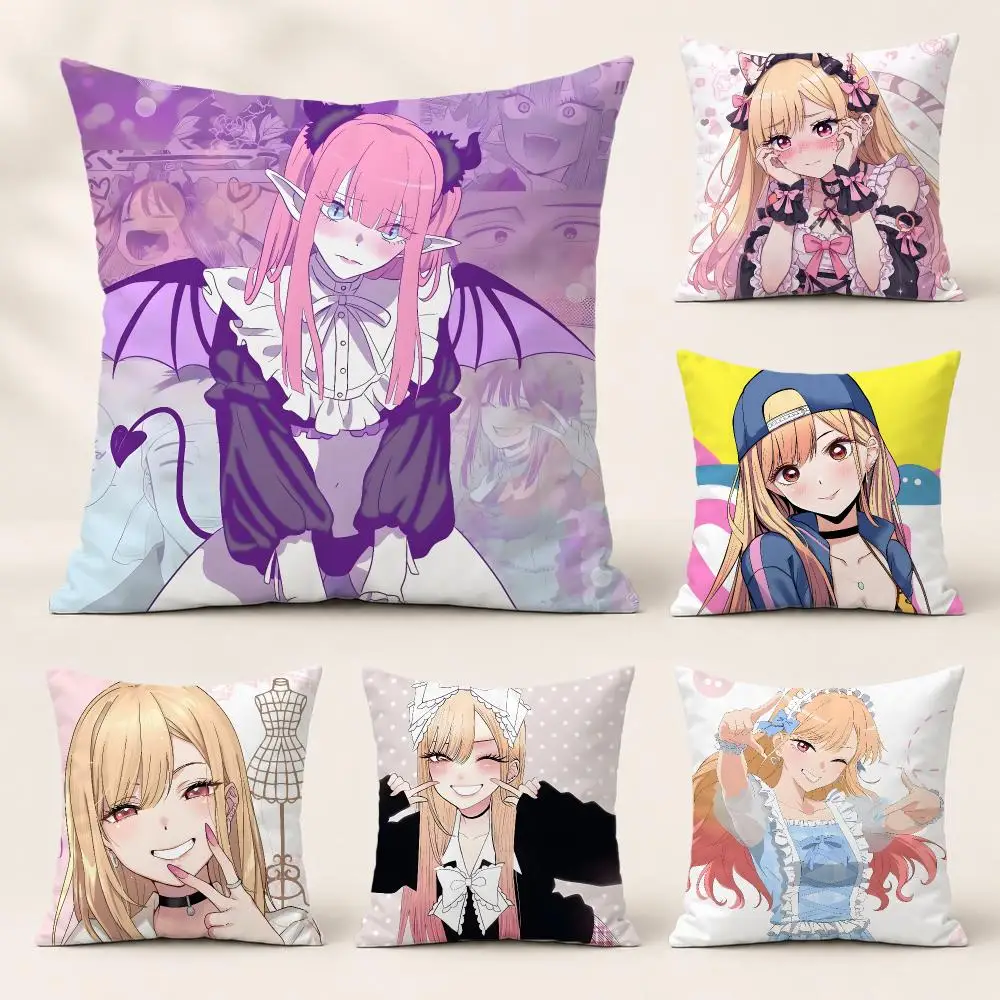 anime my dress up darling Cushion Cover Pillow Short Plush Pillow Warm Simple Style for Living Room Bedroom Gift Giving
