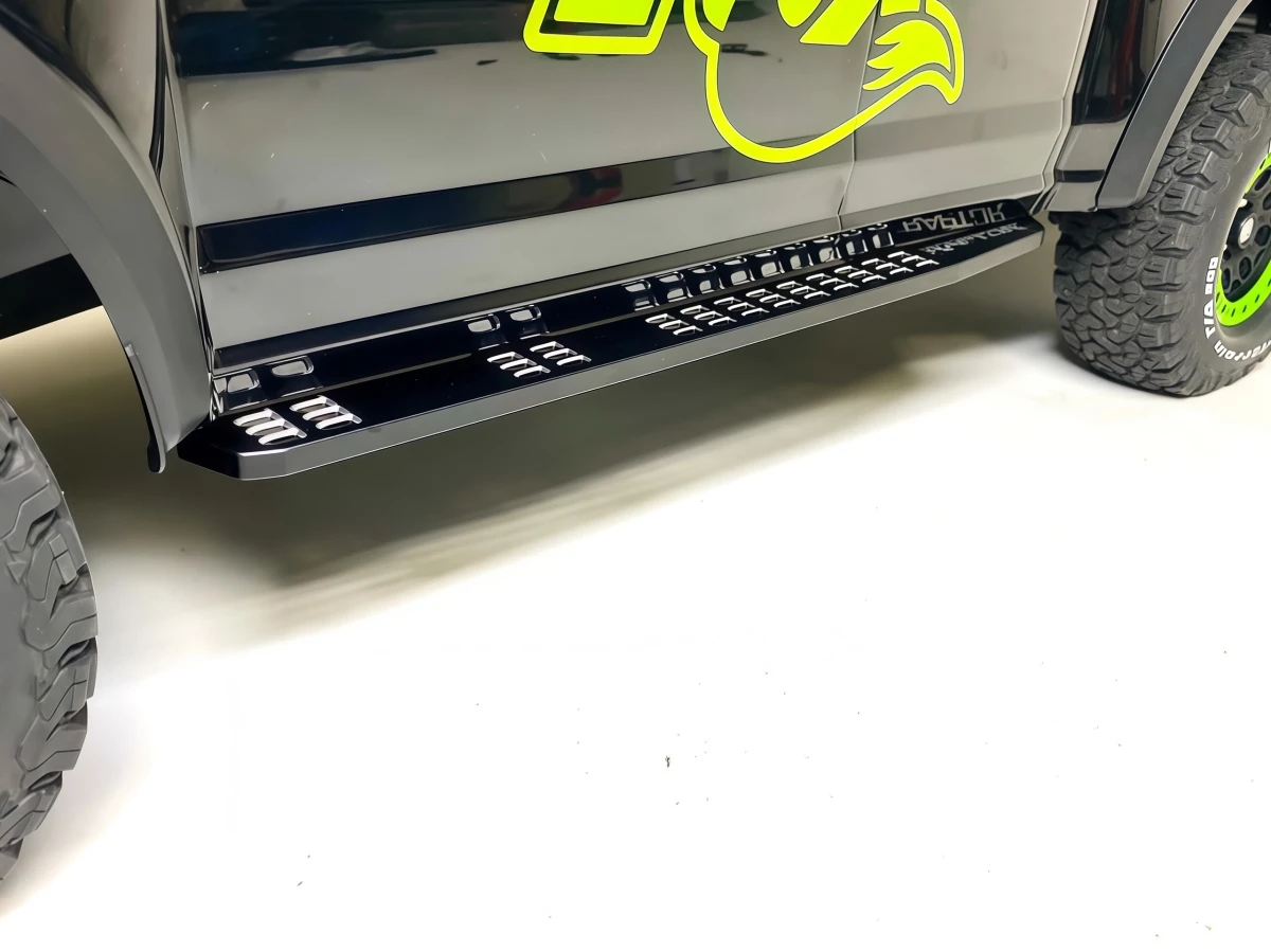 CNC Aluminum Side‑Step Running‑Board Set For KM KingTriton 1/8 F‑150 Raptor RC Crawler Body‑Shell Decoration Upgrade Parts