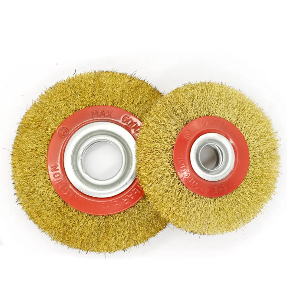 Copper Coated Steel Wire Wheel Polisher For Metal Surface Treatment Rust Removal Grinding Buffing Power Tool Attachment