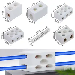 1 In 1 Out Ceramic Wiring Terminal Block 2 In 2 Out High-temperature Resistant Screw Wire Connector Terminals