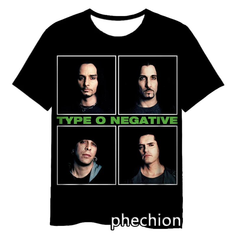 phechion New Fashion Men/Women Type O Negative 3D Print Short Sleeve T-Shirt Casual Hip Hop Summer T Shirt Tops S263