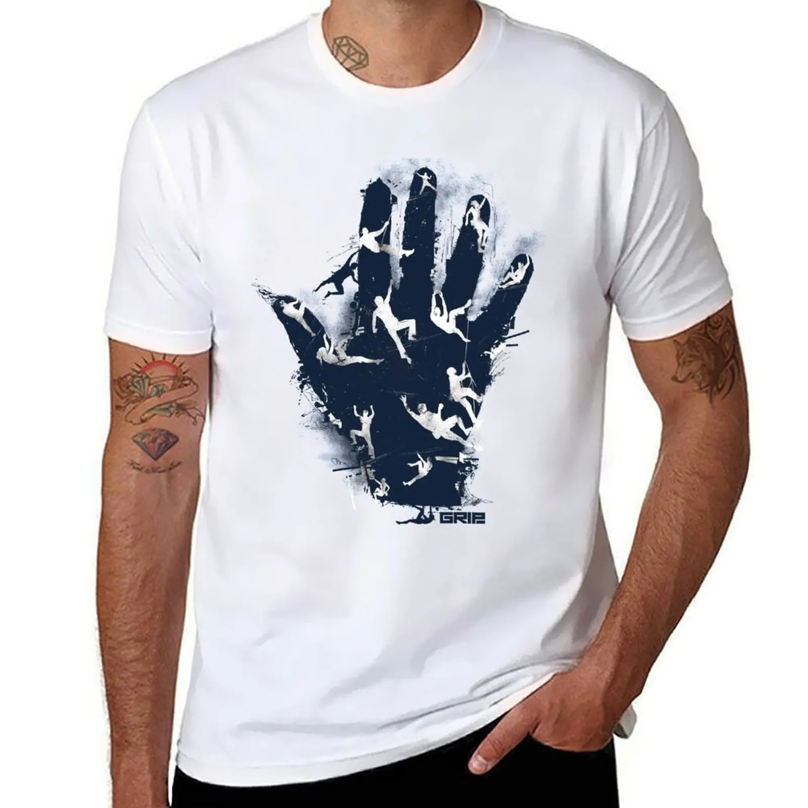 

hand climb T-Shirt t shirts for man cotton funny t shirts cotton T-Shirt