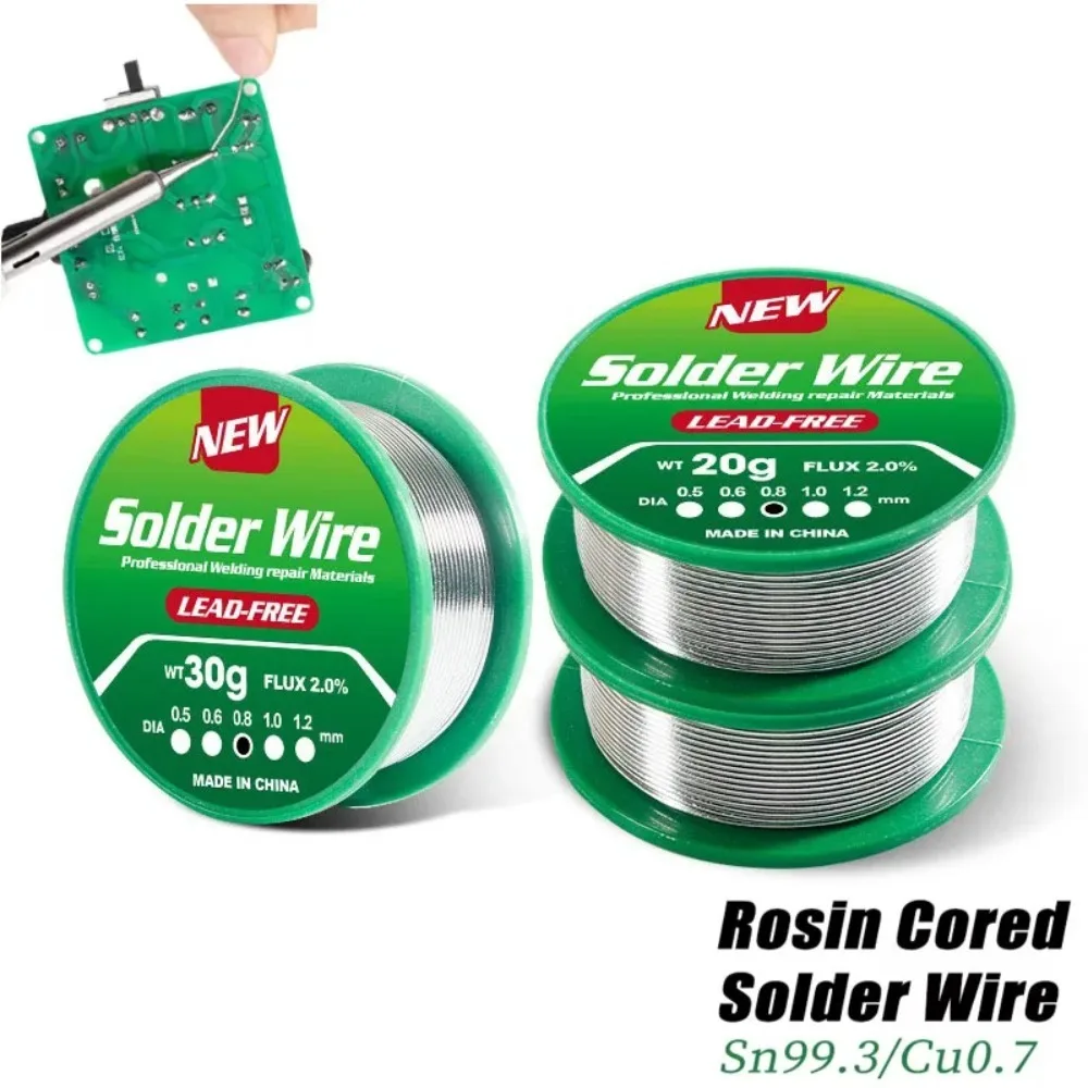 100/20g Lead-free No-clean High Purity Solder Wire Tin Low Melting Point Degrees Solder Wire for Electronic Repair Sn99.3cu0.7