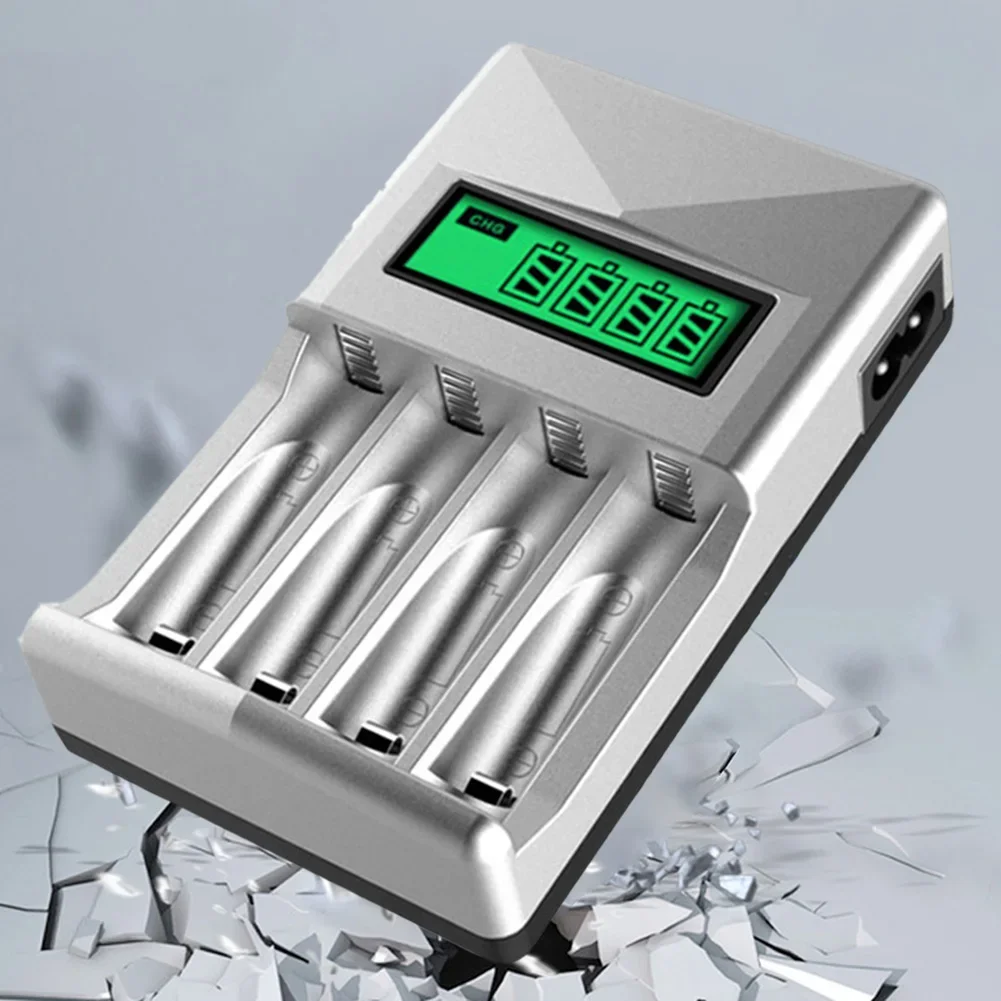 4슬롯 LCD 화면 독립 슬롯 배터리 충전기 AA AAA 지능형 배터리 충전기 (AA/AAA NiMH 충전식 배터리용)