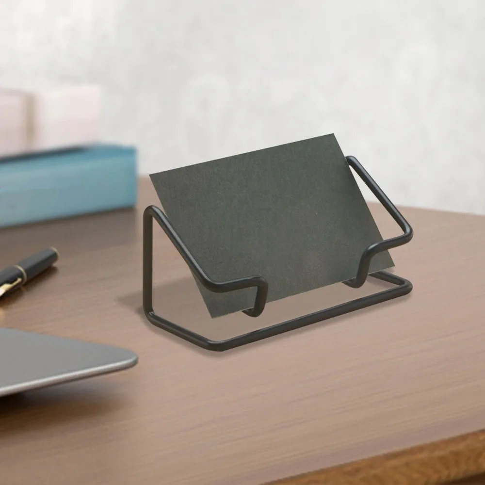 Display Rack Metal Business Card Holder Rustproof Multifunctional Name Card Stand Space-saving Minimalist Photo Stand School