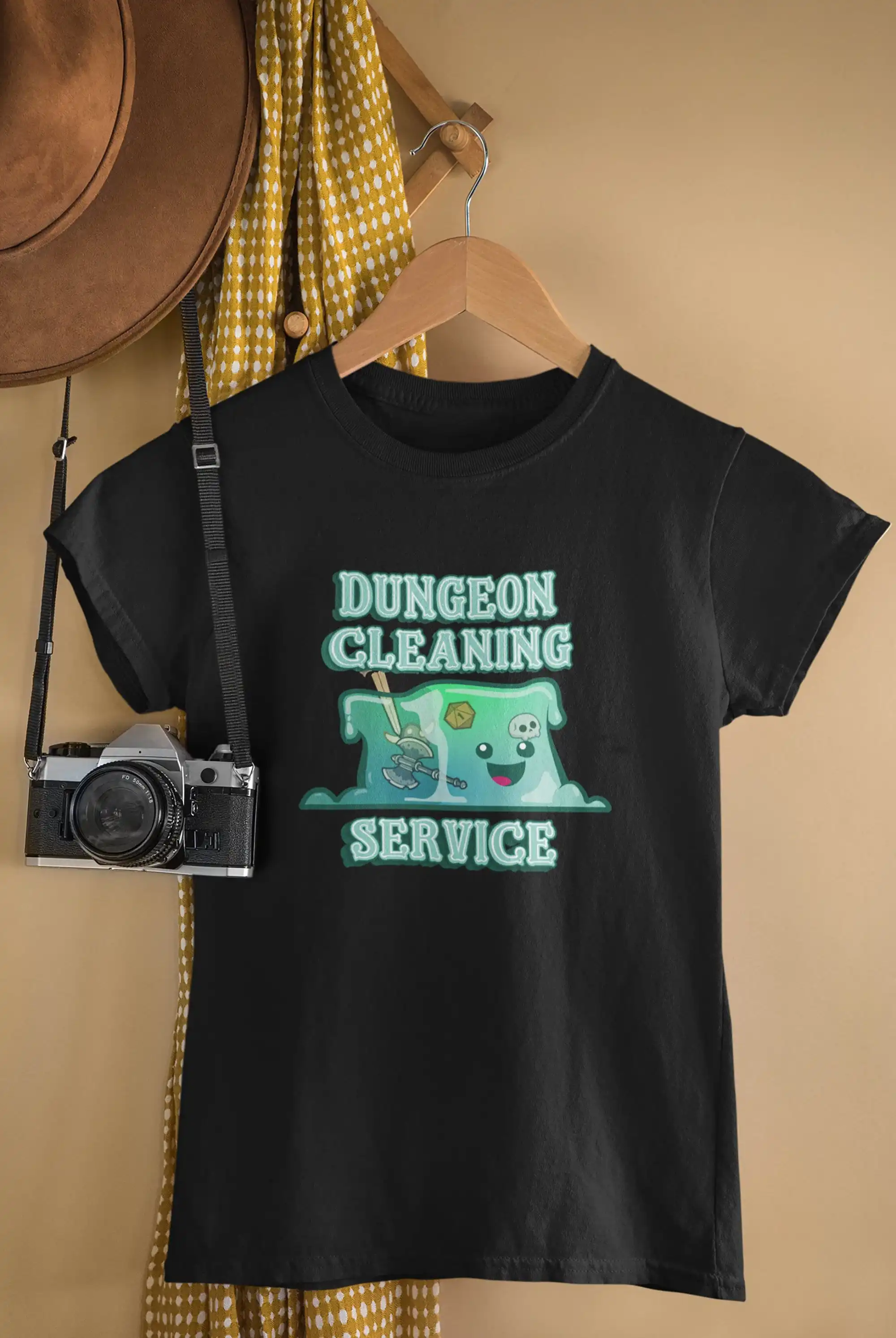 Cute Gelatinous Cube T Shirt Dungeon Cleaning Service Dnd Roleplaying Rpg Funny Dragon