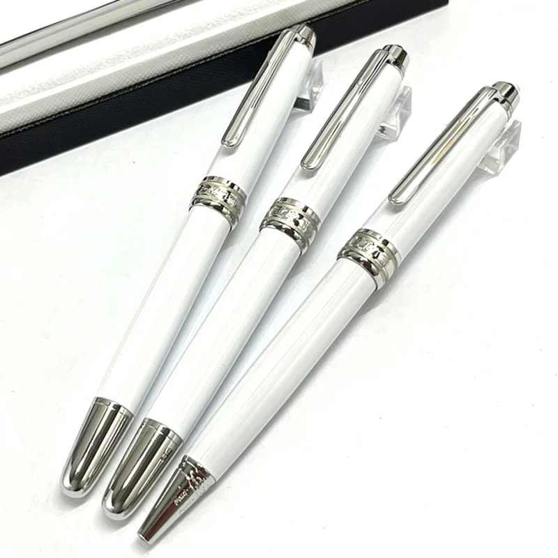 163 White Metal MB Ballpoint Rollerball Fountain Pen Office Stationery With Electroplating Carving And Series Number