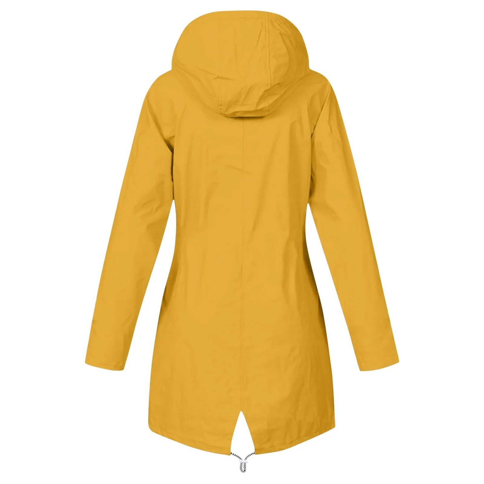 Abrigo grueso y cálido para mujer, abrigo de nieve con capucha y cordón a rayas de Color sólido a la moda de talla grande para invierno, prendas de vestir