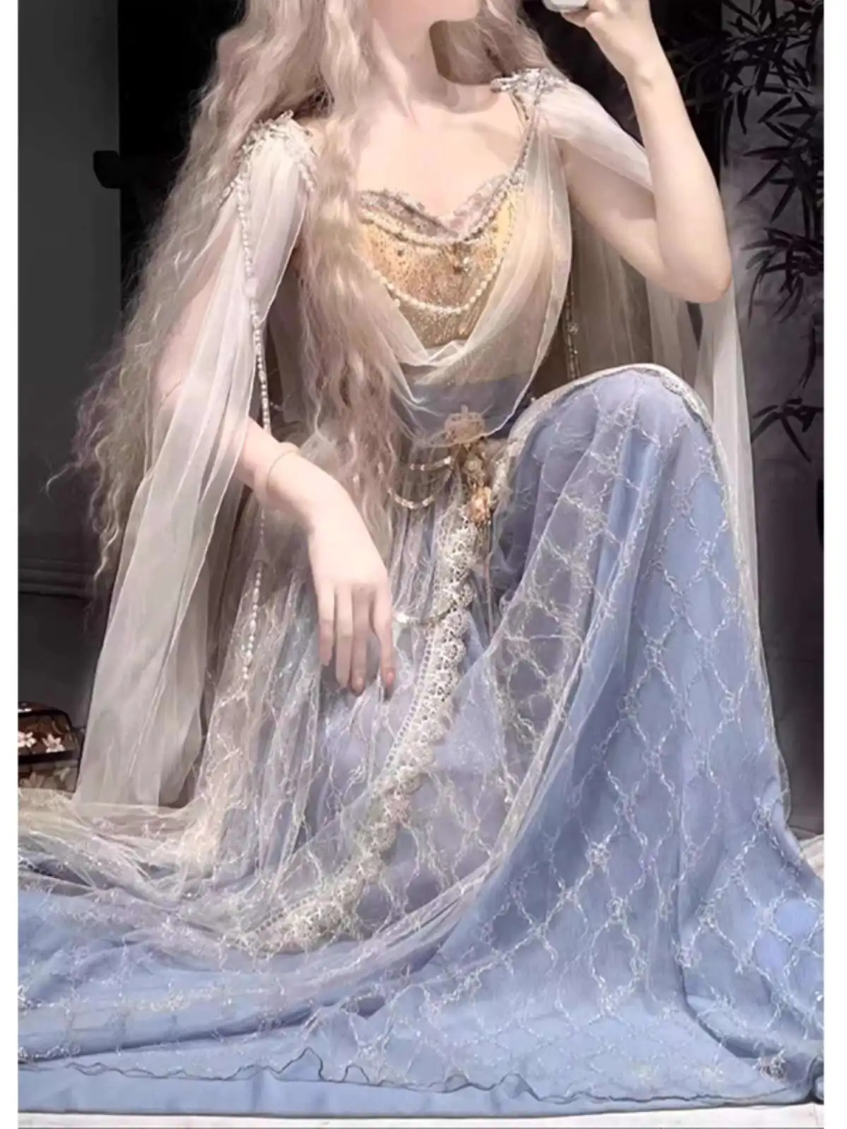 

2026Dunhuang Flying Apsaras Hanfu Female Women Cos Cosplay Exotic Charm The Western Princess Han Elements Goddess JSK Skirt Suit